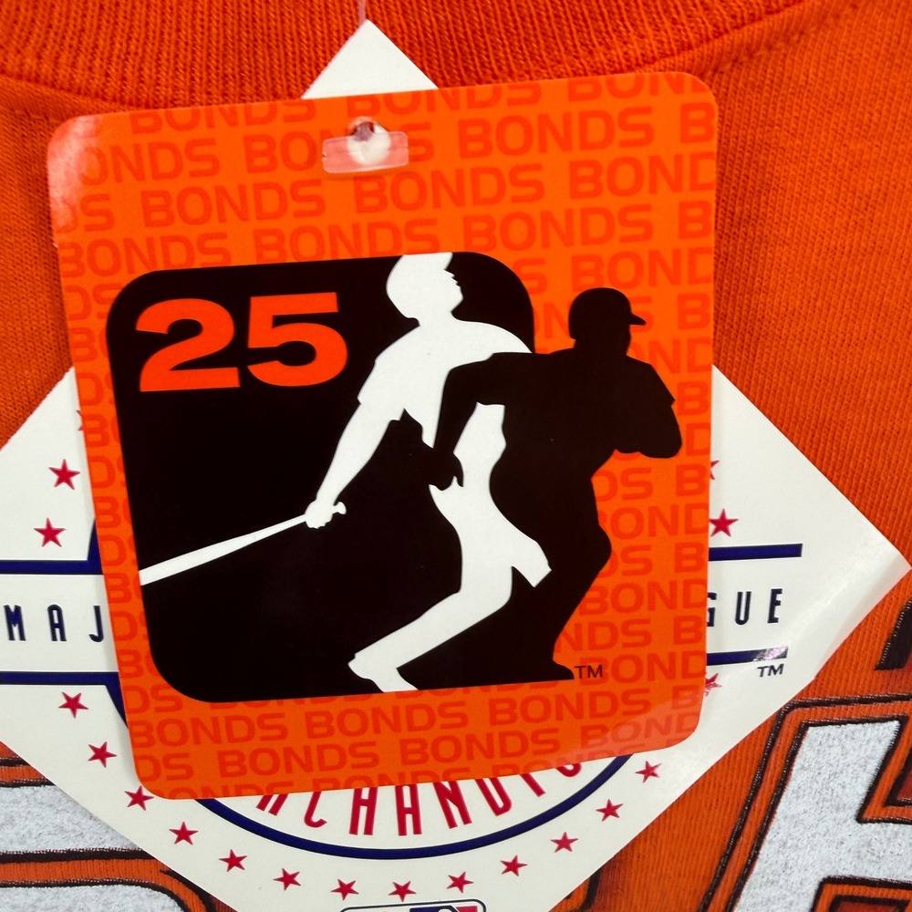 Majestic Barry Bonds 756th HR Record San Francisco Giants Orange T-Shirt Mens XL - Picture 4 of 7